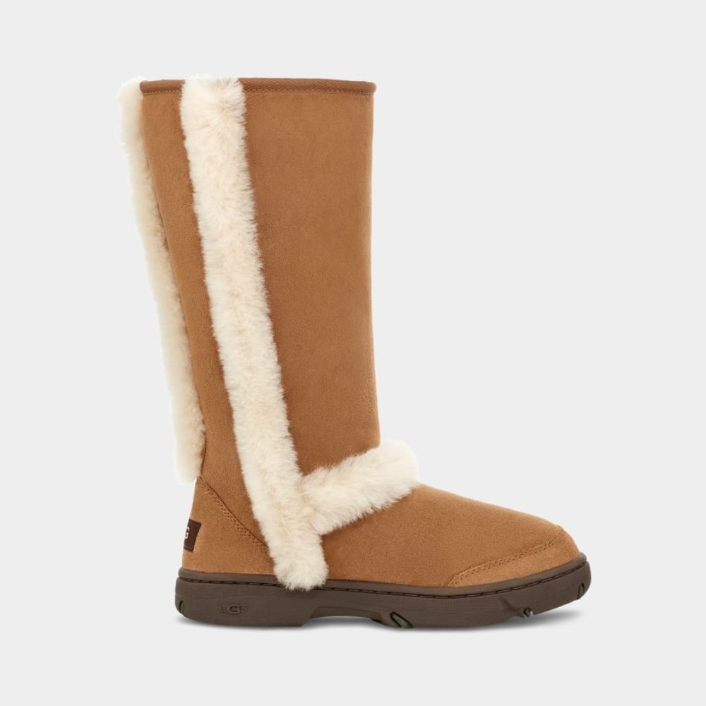 UGG Sunburst Tall Shearling Boots in Chestnut, W8